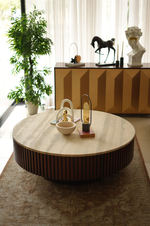Cart Wheel Center Table